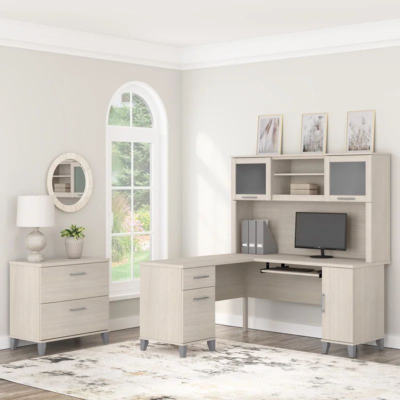 Anousha 3 Piece L-Shaped Computer Desk Office Set with Hutch | Wayfair North America