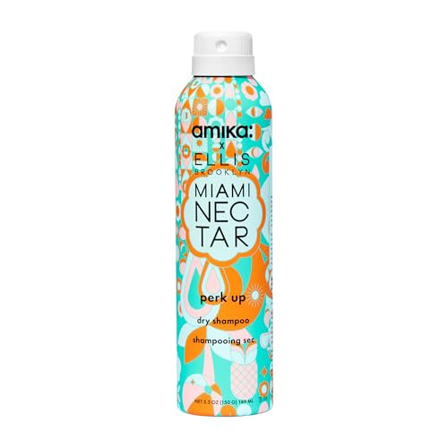 amika x Ellis Brooklyn Miami Nectar Perk Up Dry Shampoo, 5.3oz | limited edition | talc free, refreshes roots, absorbs oil, invisible finish | for all hair types (spray nozzle may vary) | Amazon (US)