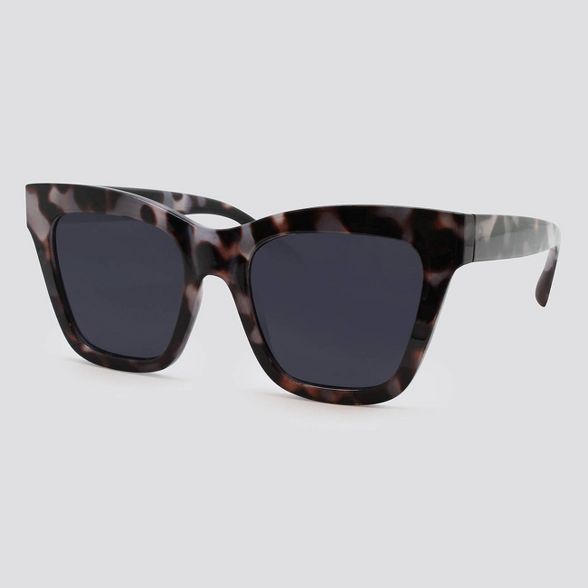 Women's Animal Print Cateye Plastic Silhouette Sunglasses - Wild Fable™ Gray | Target