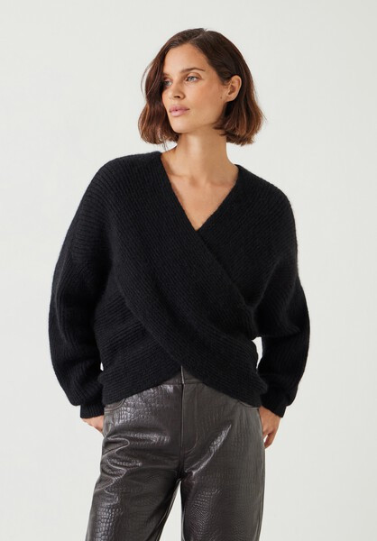Betty Fluffy Cross Front Jumper | Hush UK
