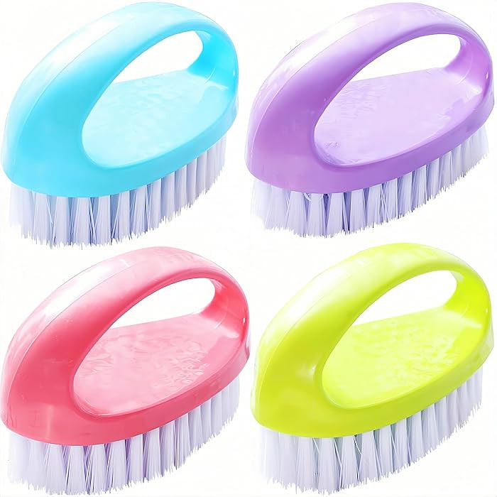 Small Scrub Brush for Cleaning - 4 Pack Scrubbing Brushes with Stiff Nylon Bristles Heavy Duty Cl... | Amazon (US)