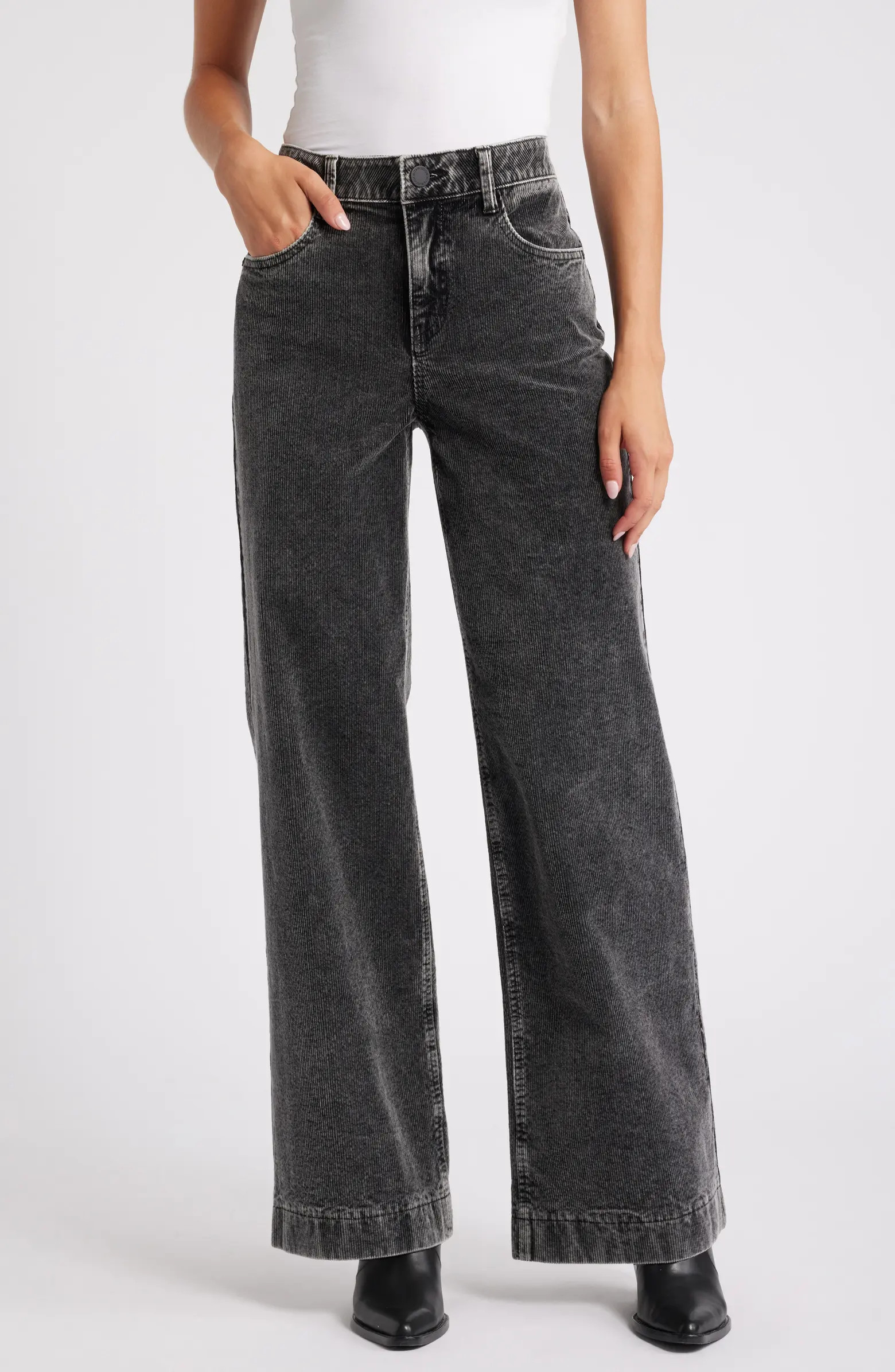 Wit & Wisdom 'Ab'Solution High Waist Wide Leg Corduroy Jeans | Nordstrom | Nordstrom
