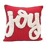 Creative Co-Op 18" Square Cotton Tufted Joy, Red & White Pillows, Multi | Amazon (US)