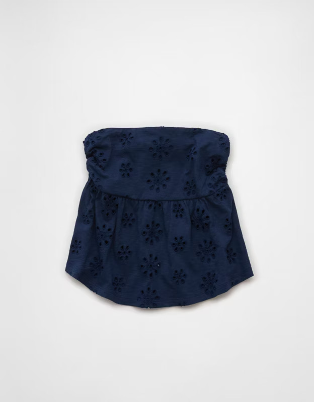 AE Sunchaser Knit Babydoll Tube Top | American Eagle Outfitters (US & CA)