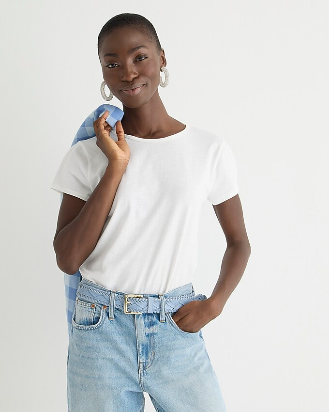 Slim-fit crewneck T-shirt in organic slub cotton | J. Crew US