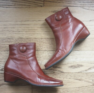 Pikolinos Women's Ankle Boots Brown Leather Covered Heel Fashion Bootie Size 39 | eBay US