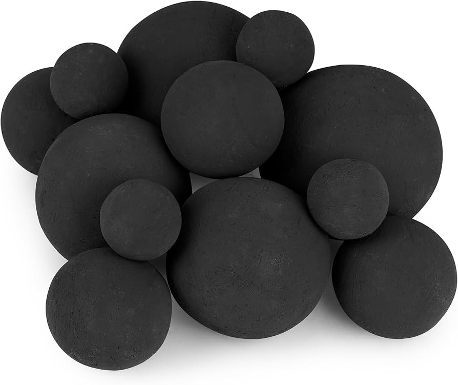Stanbroil 12PCS Ceramic Fireplace Balls, 4 Sizes Mixed, Black | Amazon (US)