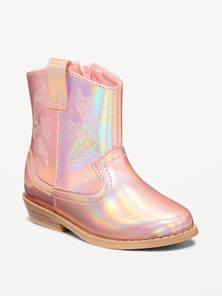 Shiny Side-Zip Western Boots for Toddler Girls | Old Navy (US)