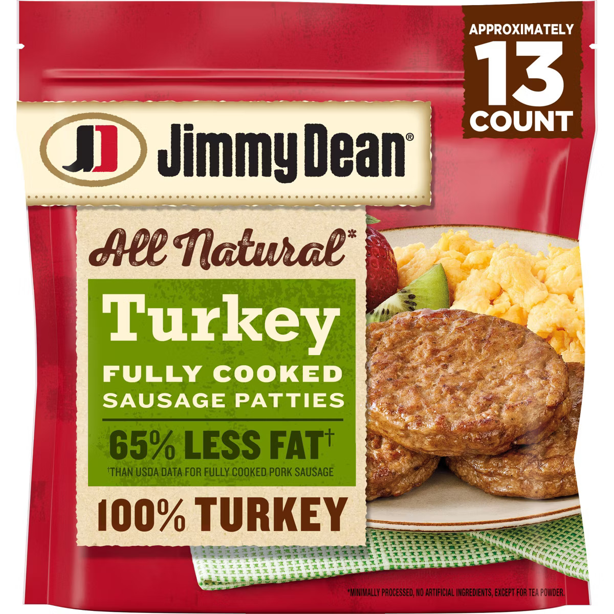 Jimmy Dean Frozen Fully Cooked All-Natural Turkey Patties - 18.3oz | Target