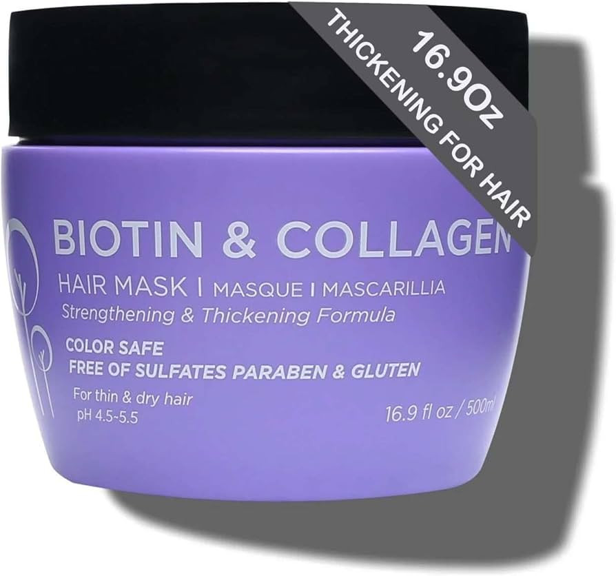 Luseta Biotin Collagen Hair Mask for Dry & Damaged Hair 16.9 Oz, Strengthening & Thickening Treat... | Amazon (US)