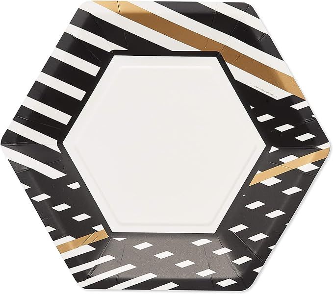 Papyrus Paper Dinner Plates, Black & Gold Rush (24-Count) | Amazon (US)