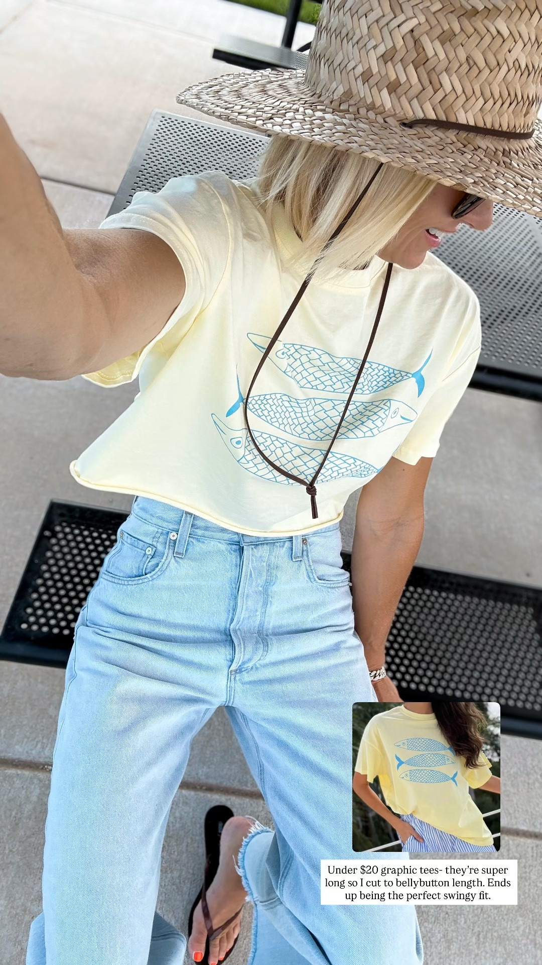 I love these Amazon t-shirts for summer — I have the sardines one too. I don’t love the super LONG length, so I cut mine to about belly button length. Perfect with high waisted shorts or jeans.

#LTKOver40 #LTKootd #LTKmomlife