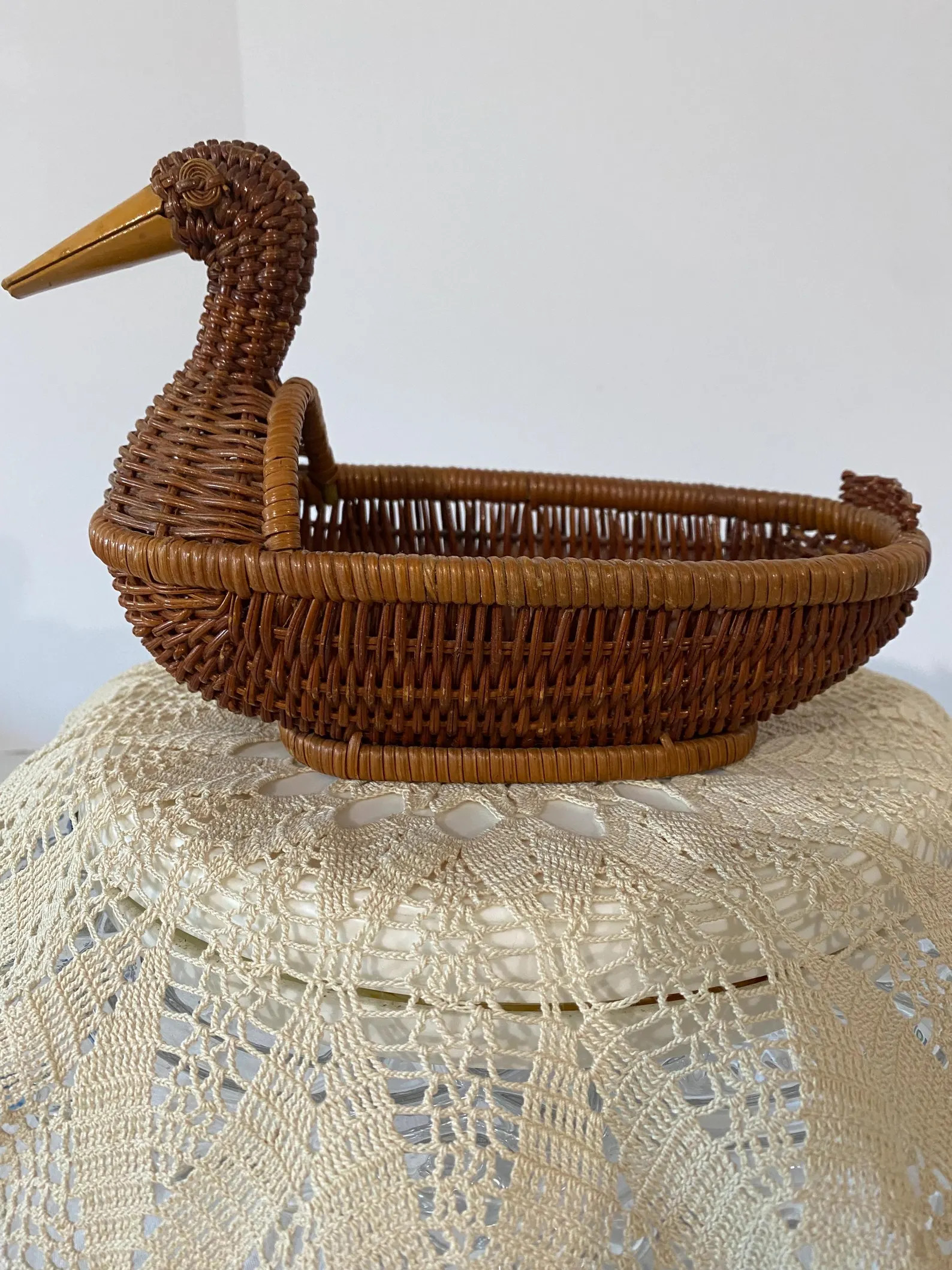 Vintage Handwoven Wicker Duck Basket. | Etsy (Global)