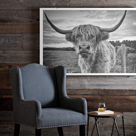 Scottish Highland Cow Art Print Poster Canvas Print Wall Art Unframed for Wall Decor Home Decor (cow | Walmart (US)