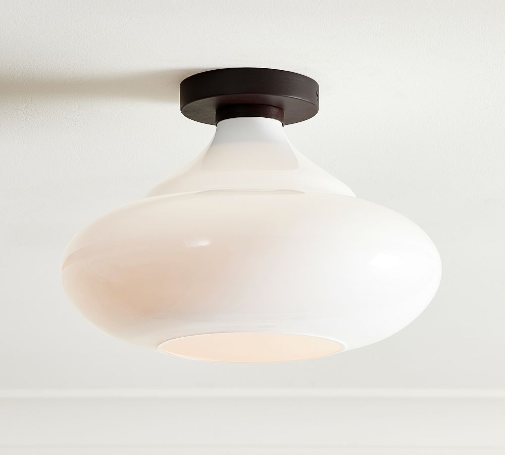 Mccarthy Milk Glass Flush Mount | Pottery Barn (US)