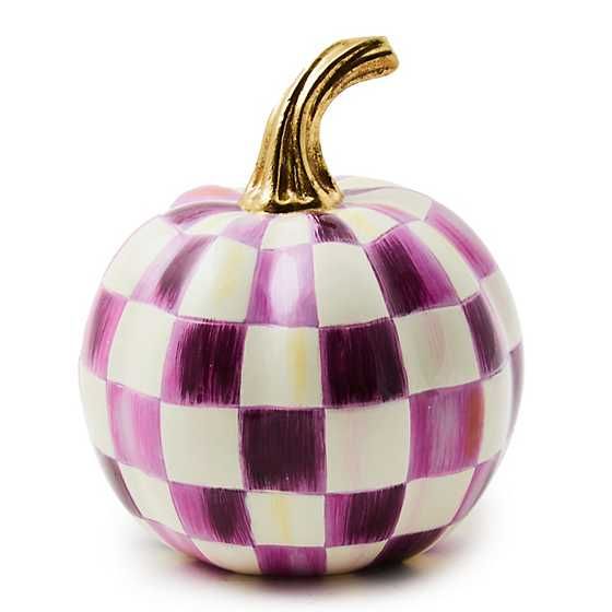 Plum Check Mini Pumpkin | MacKenzie-Childs