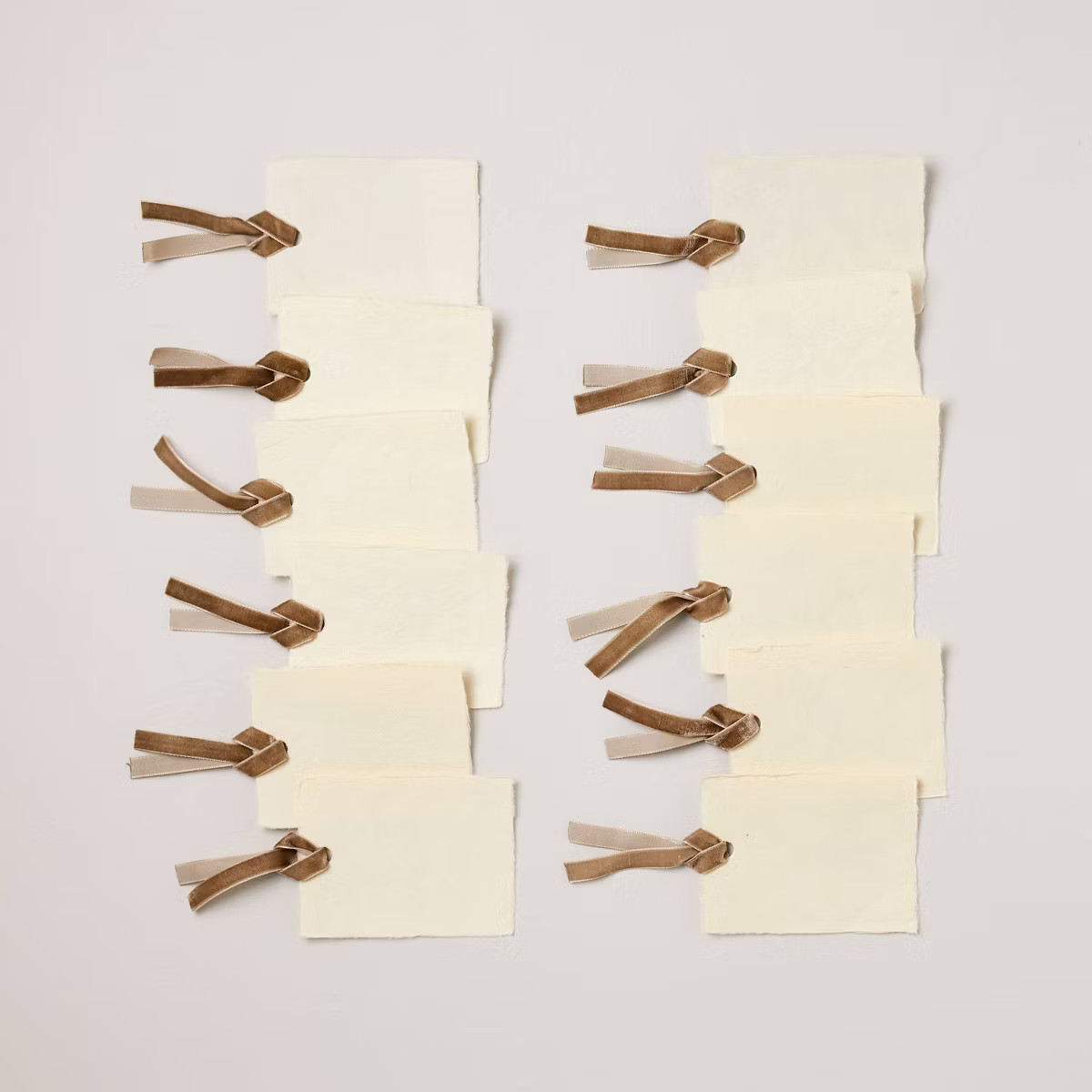 Place Setting Cards with Brown Velvet Ribbon 12ct - Hearth & Hand™ with Magnolia | Target