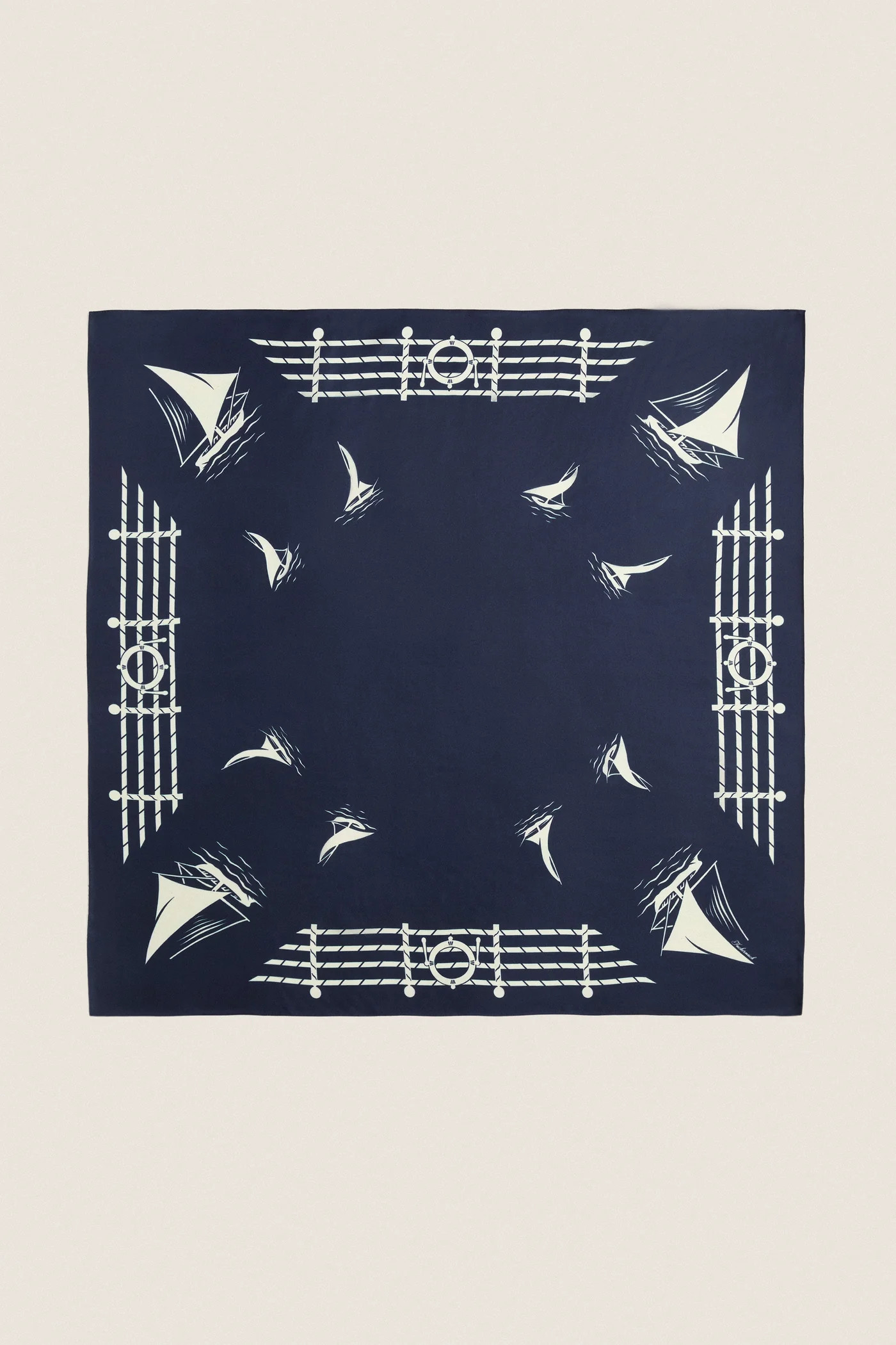 Navy Ships Medium Silk Scarf | Tuckernuck (US)