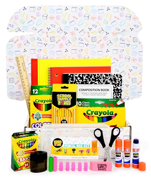 Back to School Supply Box Grades K-5 - School Supply Boxes - 32 Piece School Supplies Kit Include... | Amazon (US)