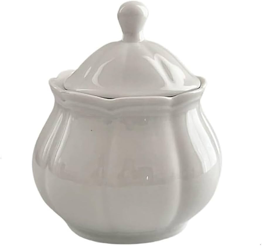 WAIT FLY Vintage Embossed Ceramic Sugar Bowl with Lid, Sugar Container, Sugar Jar for Kitchen Cou... | Amazon (US)