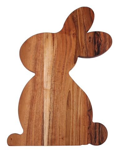 WOODLERY Bunny Shaped Wood Serving Board, Wood Cutting Board for Kitchen, Wooden Charcuterie Boards, Funny Serving Platter for Cheese and Food, 14.3" x 10.5" | Amazon (US)