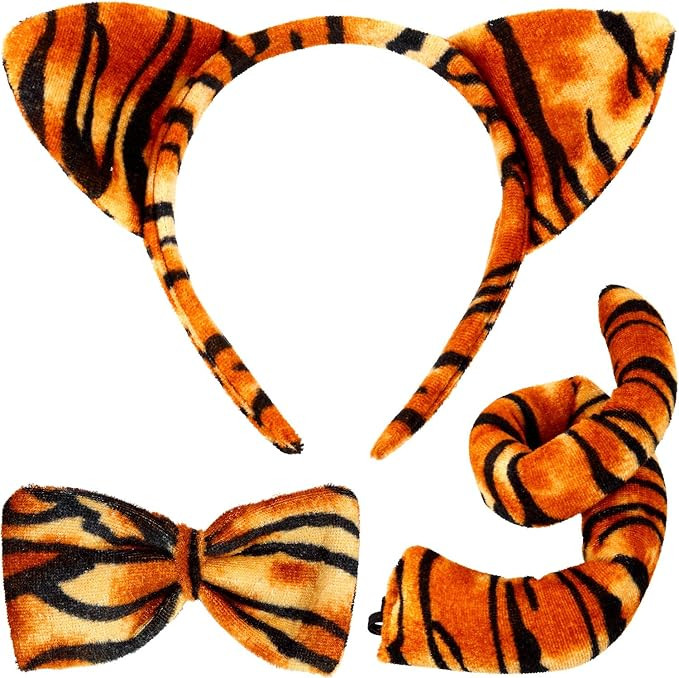 Animal Costume Set Bunny Ears Nose Tail and Bow Tie Bunny Accessories for Kids Easter Cosplay Bir... | Amazon (US)