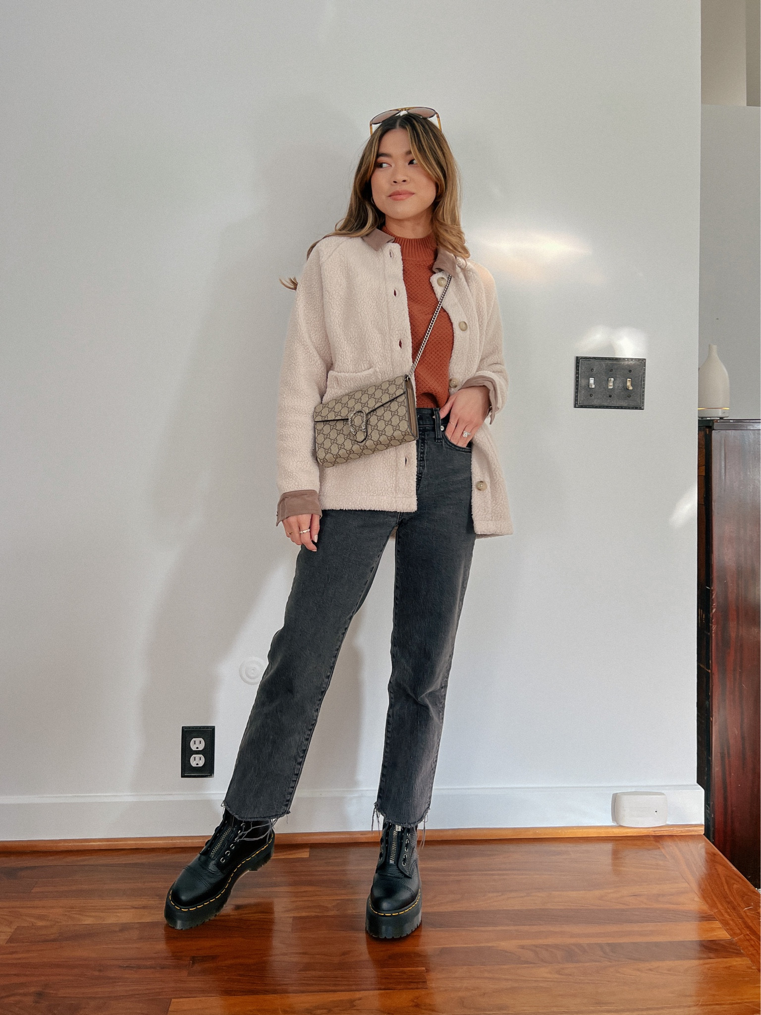 Straight leg jeans & combat boots! 

#LTKshoecrush #LTKSeasonal #LTKitbag