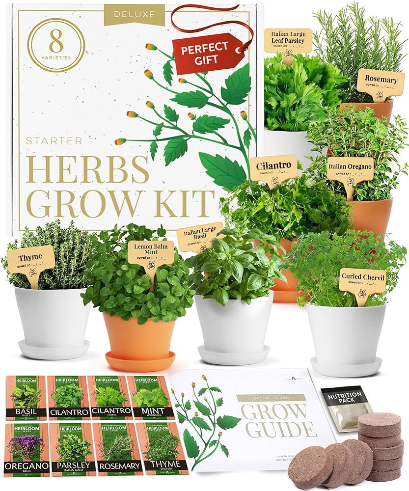 Deluxe Herb Garden Kit – Unique Gardening Gifts for Women - 8 Variety Culinary Herb Garden Kit ... | Amazon (US)