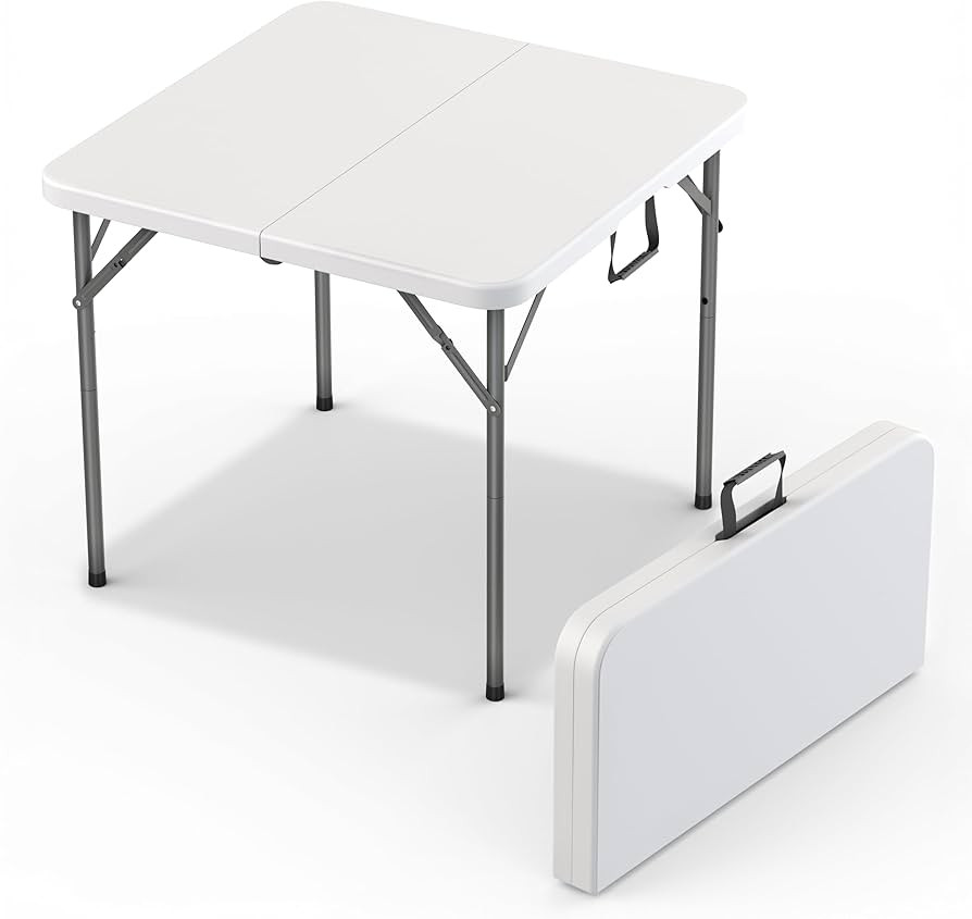 34" Square Foldable Table with Built in Handle & Steel Legs | Heavy Duty Portable | Perfect for P... | Amazon (US)