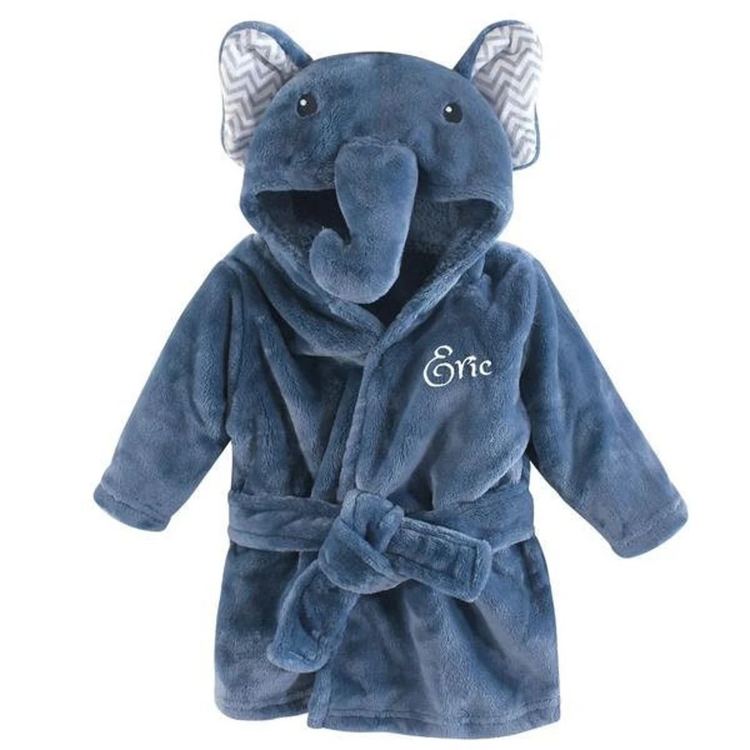 PERSONALIZED Baby Bathrobe -Animal -Infant Bath robe -Custom Monogram /Name Embroidered Gift /Ele... | Etsy (US)