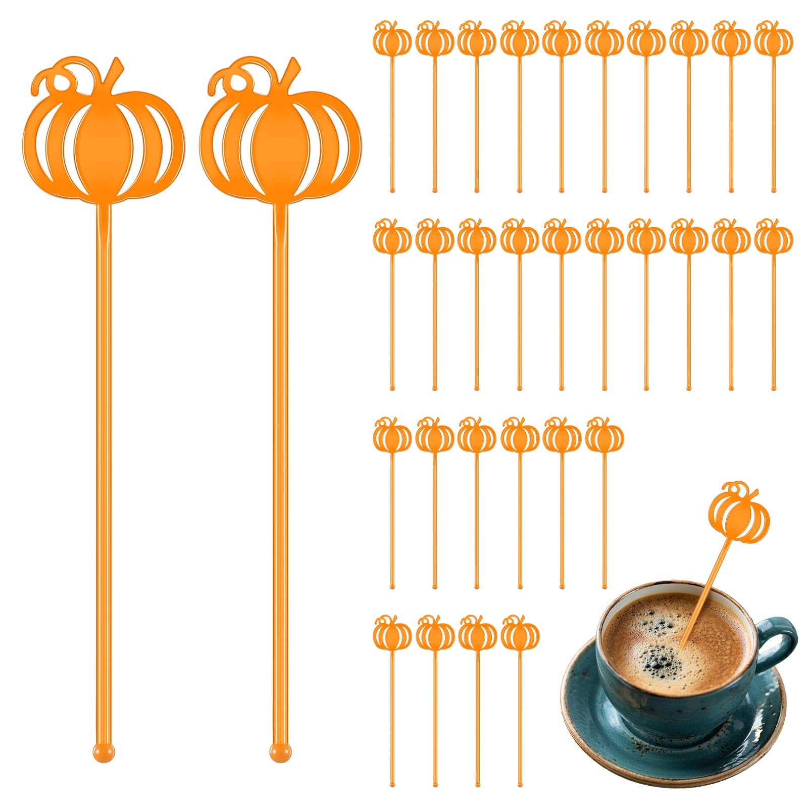 100 Pcs Halloween Swizzle Sticks Plastic Coffee and Cocktail Stirrers Halloween Drink Stirrers Re... | Amazon (US)