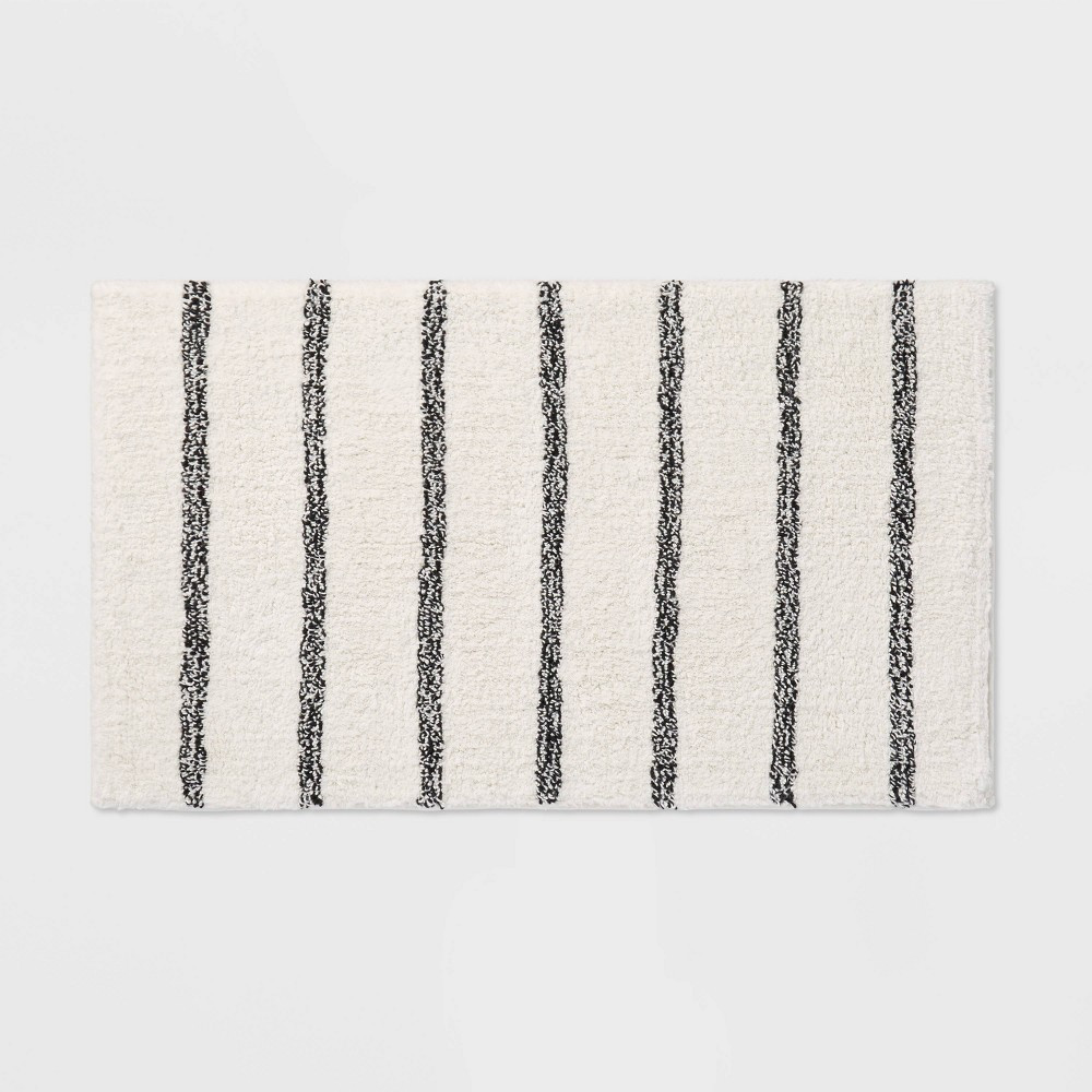 Stripe Bath Rug Black & White - Pillowfort | Target