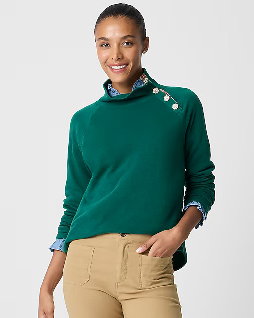 4.6Summary of 9 reviewsJewel-button mockneck pulloverComparable value:$110.00Your price:$34.50 (6... | J.Crew Factory