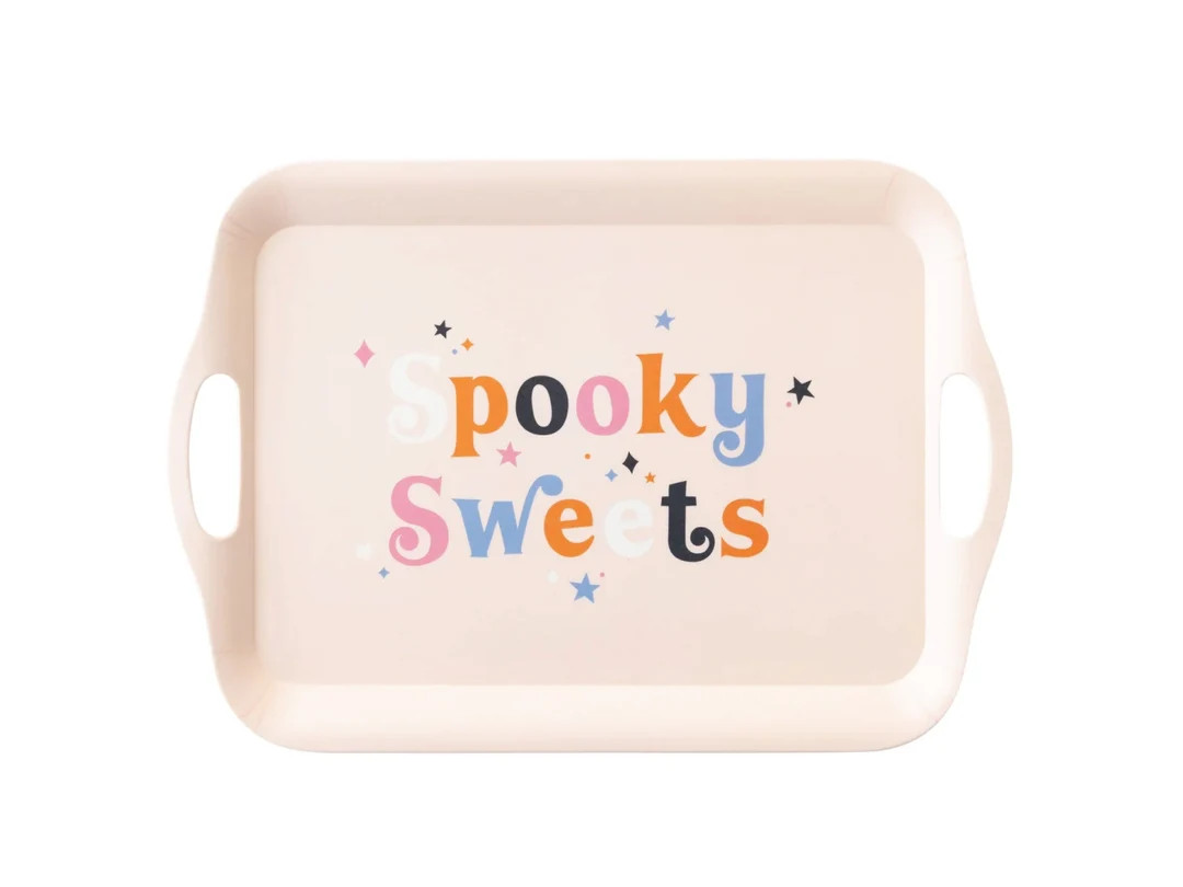 Spooky Sweets Bamboo Serving Tray Pink Halloween Platter - Etsy | Etsy (US)