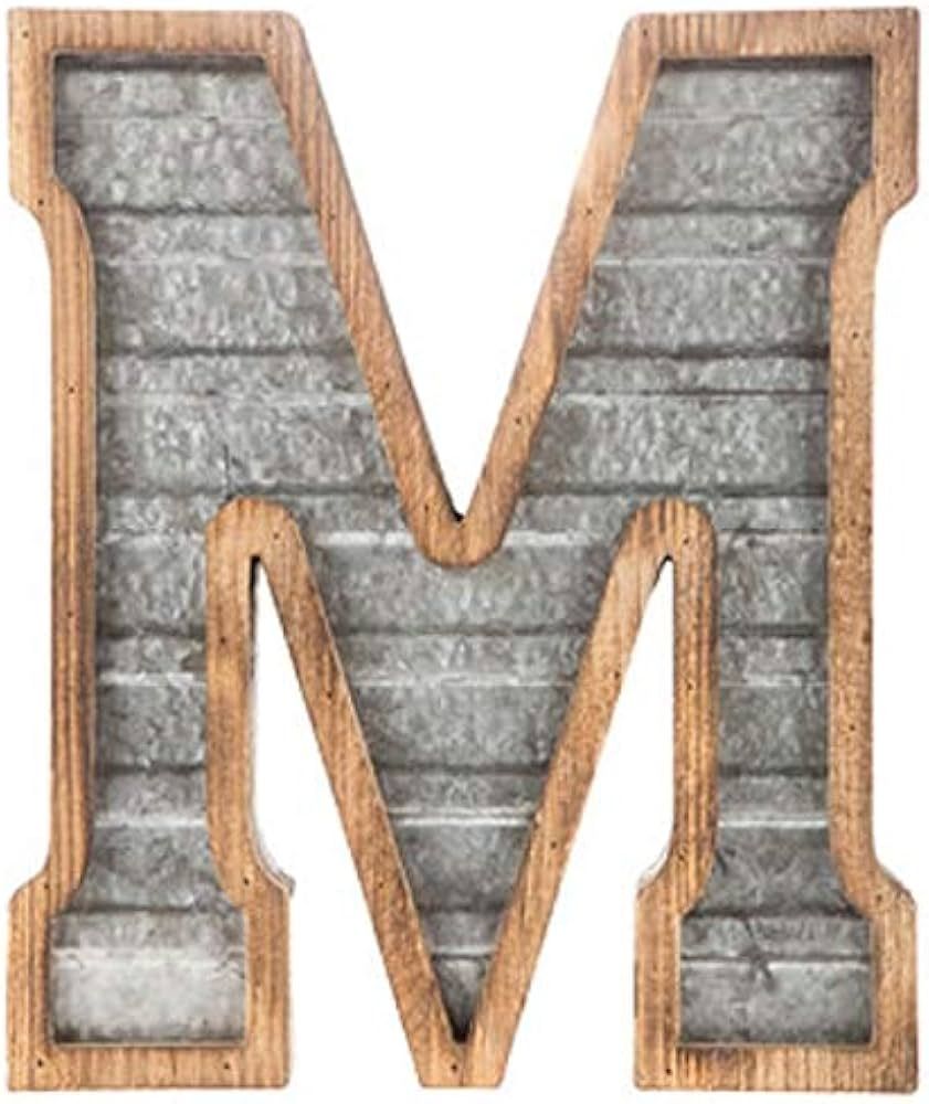 XXL 14" Galvanized Metal and Wood Industrial Home and Business Wall Letters Monogram Letter M | Amazon (CA)