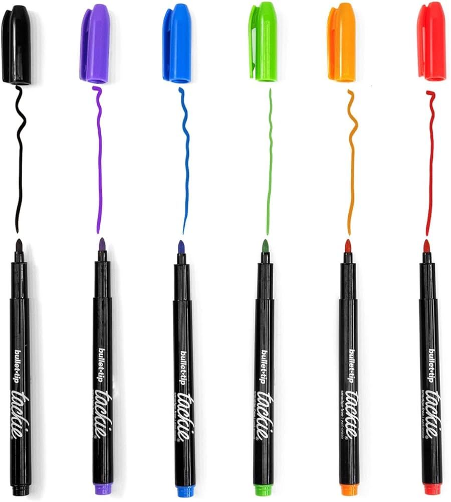 M.C. Squares Tackie Markers Set | Smudge Free Wet Erase Pens for Writing on Dry Erase, Acrylic, G... | Amazon (US)