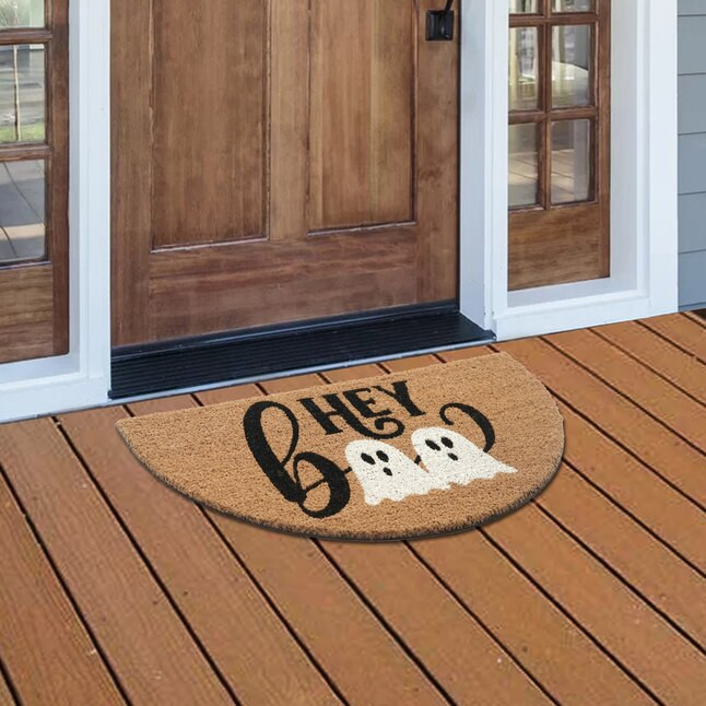 Style Selections 18-in x 30-in Natural Coir Non-Slip Grip Indoor or outdoor Summer Door Mat | Lowe's