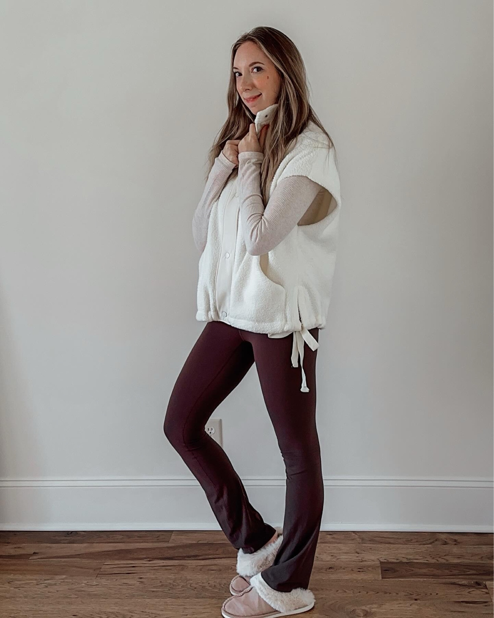 Cute cozy girl neutral winter January outfit idea. Cream fleece free people Amazon vest outfit idea side tie bows. Flare leggings outfit styled by BarbiGia 



#LTKSeasonal #LTKsalealert #LTKfindsunder100