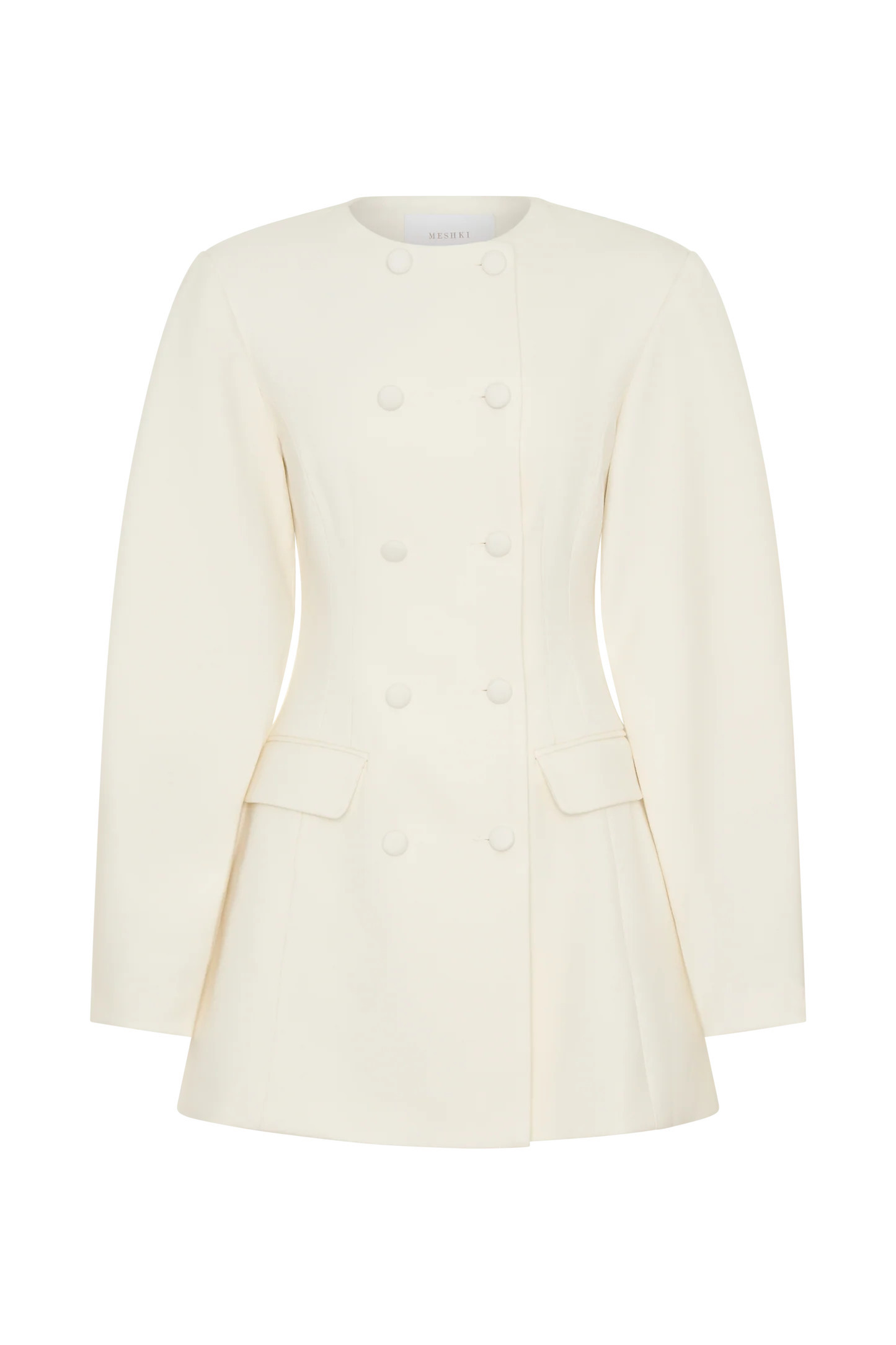 Beatrice Blazer Mini Dress - Ivory | Meshki UK