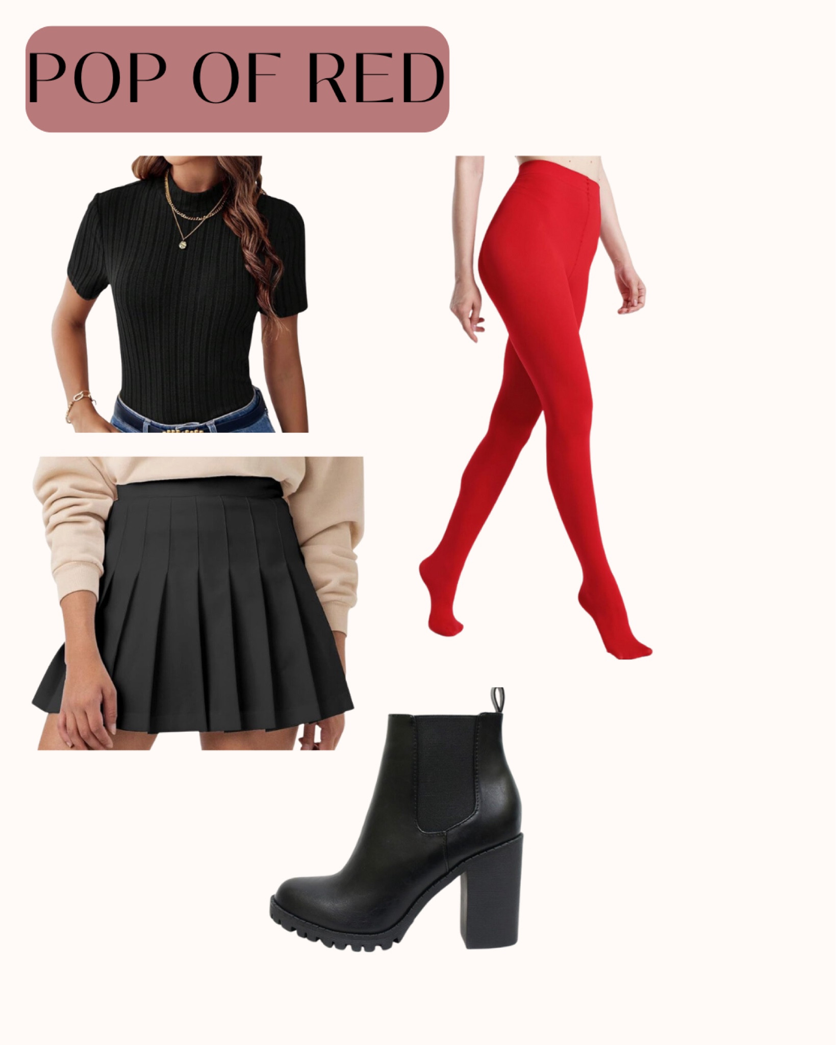 Halloween outfit dark academia black pleated skirt gothic preppy goth pop of red pop of color black booties black staple shirt red tights

#LTKxPrimeDay #LTKSeasonal #LTKHalloween