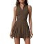 QINSEN Womens Zip Front Tennis Dress High Neck Pleated Sleeveless Two Pieces Golf Athletic Dress ... | Amazon (US)
