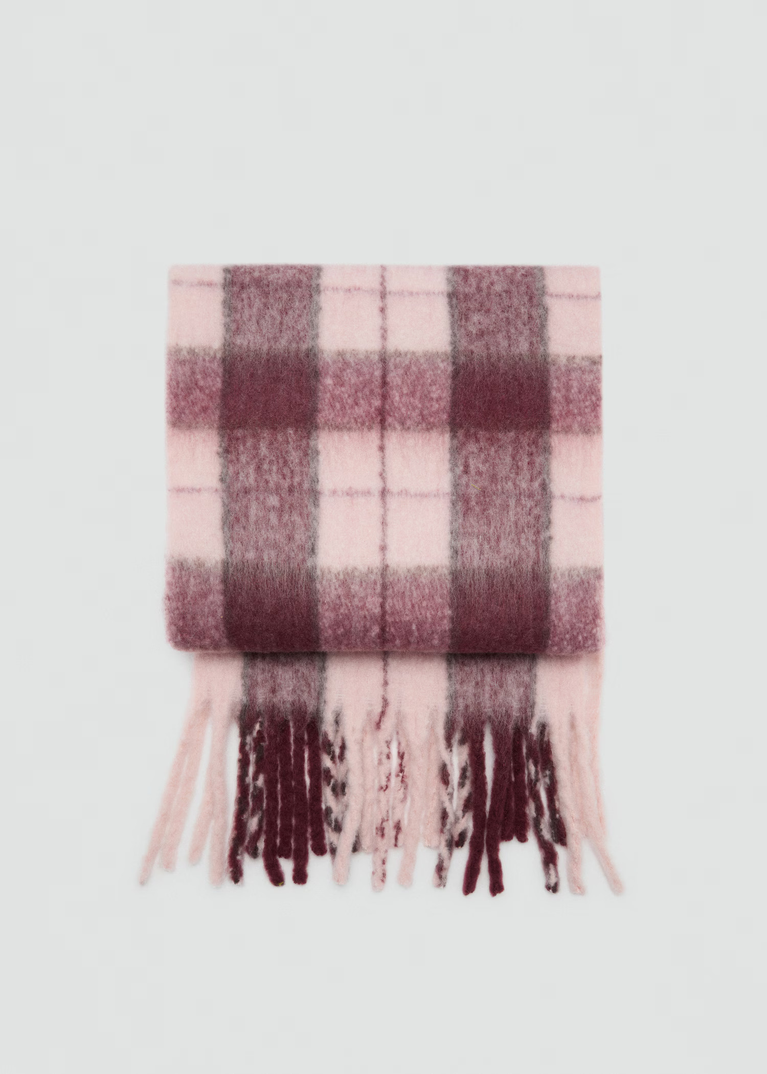 Checkered scarf with fringed ends - Women | MANGO USA | Mango (US/MX/AU)
