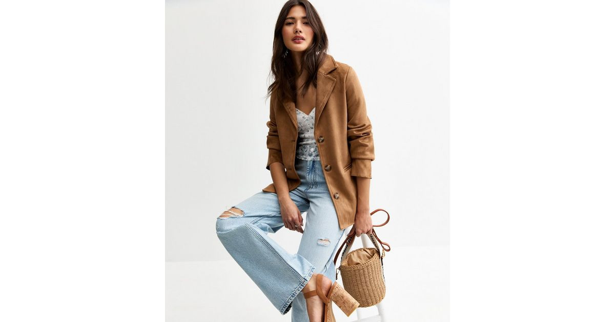 Tan Faux Suede Button Up Jacket
						
						Add to Saved Items
						Remove from Saved Items | New Look (UK)