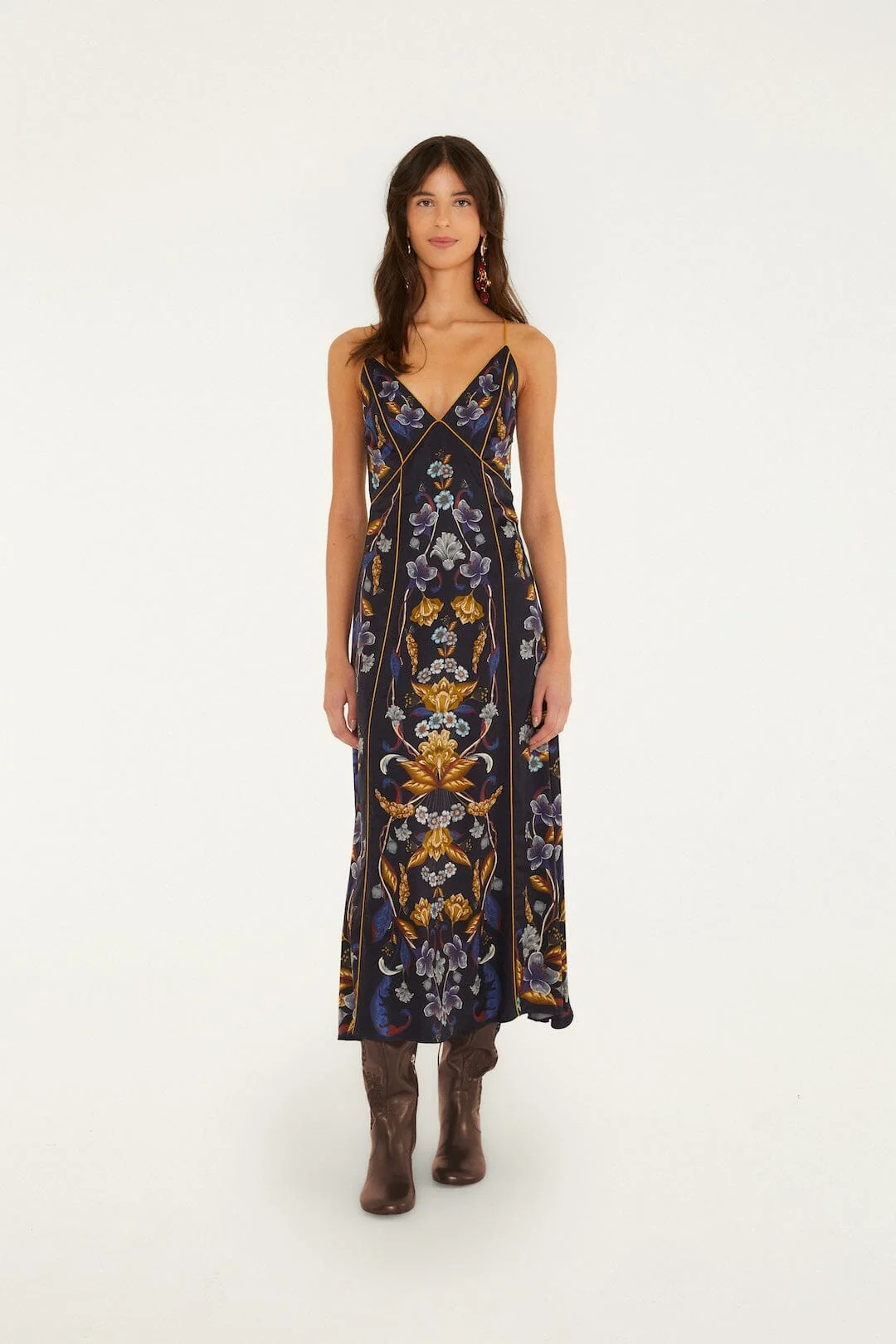 Golden Nature Slip Maxi Dress | FARM Rio | FarmRio (US)