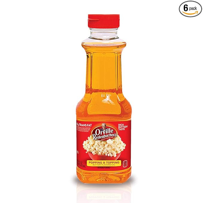 Orville Redenbacher's Popping & Topping Buttery Flavored Oil, Keto Friendly, 16 Fluid Ounce, Pack... | Amazon (US)