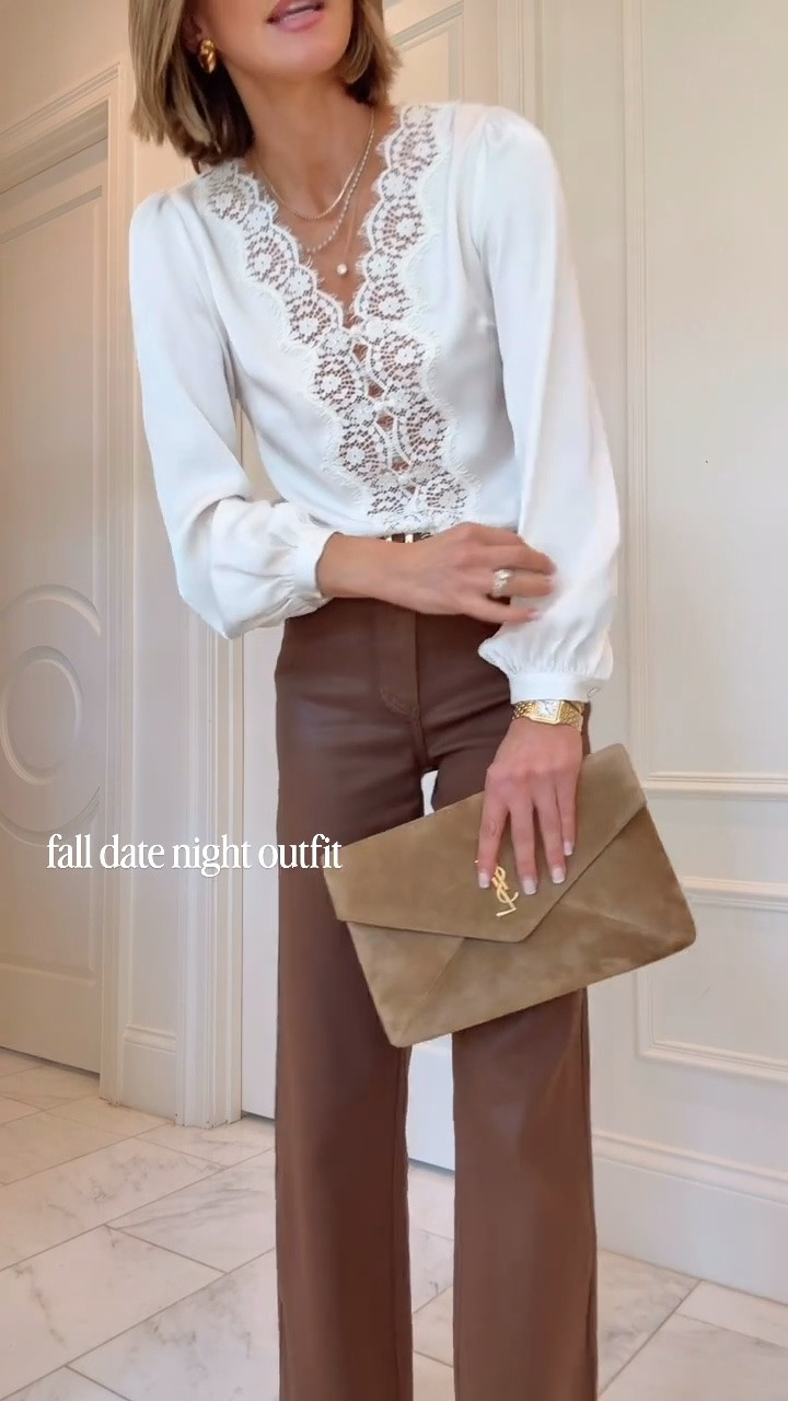 Fall date night outfit. These new coated jeans are so comfortable and flattering 25% off this weekend