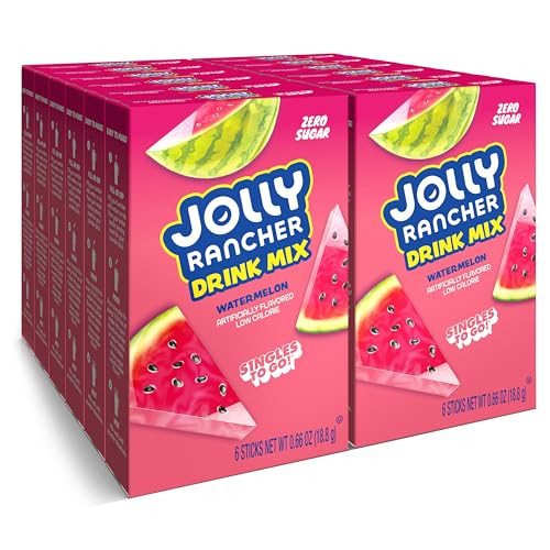 SINGLES TO GO! Jolly Rancher Rancher Water Drink Mix, Watermelon, 12 Boxes With 6 Packets Each, 72 Total Servings | Amazon (US)