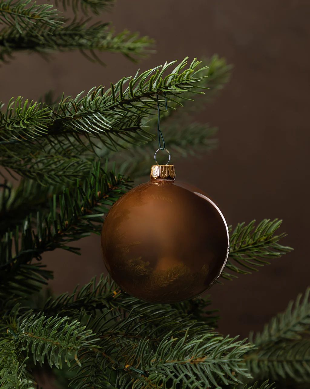 Glossy Ginger Brown Glass Ornaments (Set of 6) | McGee & Co.