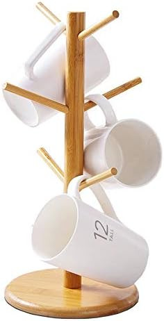 BVLJOY Mug Holder Tree, Coffee Cup Holder, Bamboo Mug Tree Stand, Coffee Cup Rack Dryer with 6 Ho... | Amazon (US)