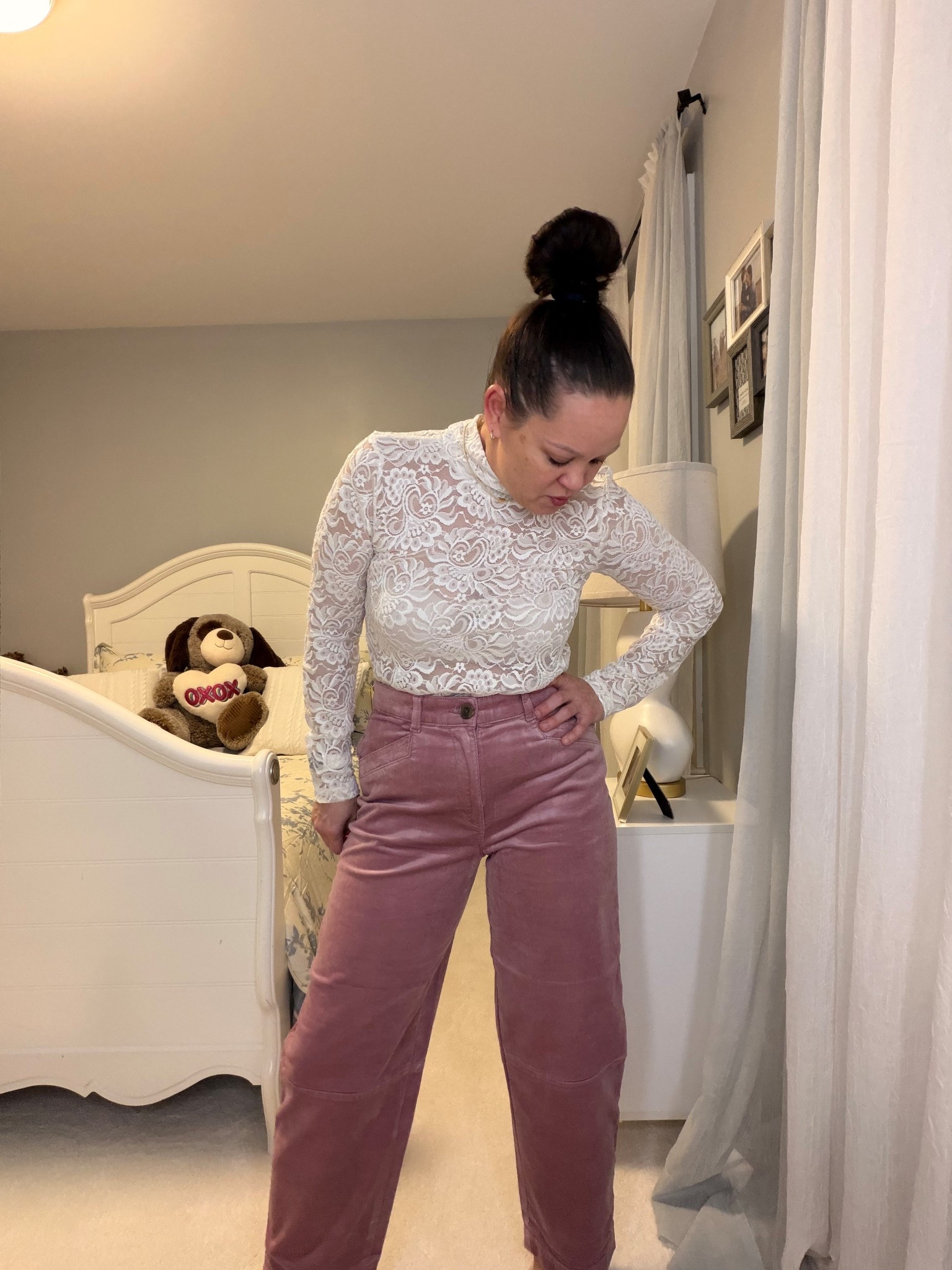 Soft lace + blush pants 🤍✨
The easiest way to look put together without trying.

#LTKStyle #LTKFashion #OutfitInspo #WinterStyle #FeminineFashion #LaceTop

#LTKmomlife #LTKootd #LTKgrwm